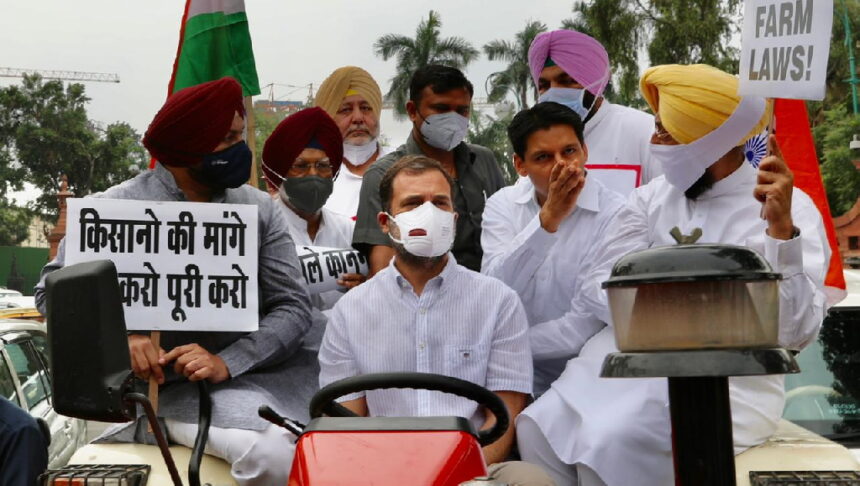 राहुल गांधी के ट्रैक्टर समेत कांग्रेस के कई नेता हिरासत में लिए गए
